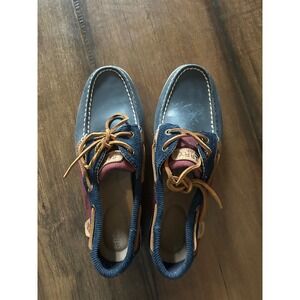 Sperry Womens Boat Shoes Navy Red Size 5.5